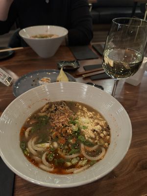 vegan udon noodles  at Chashu Ramen & Izakaya in Worcester