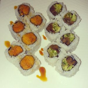 Yam tempura roll and veggie delight at The B-Well Sushi and Cafe in Halifax