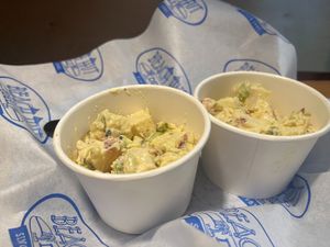 vegan potato salad at Beach Hut Deli & Tap Room by DOCO in Sacramento