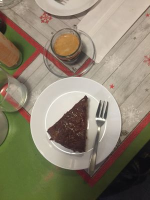 Chocolate cake at Nanda's in Lucca