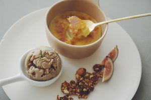 Sweet potato crème brulee at Cafe Enough カフェ イナフ in Shizuoka