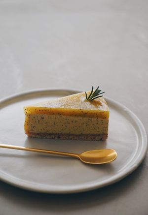 Passion fruit raw cake at Cafe Enough カフェ イナフ in Shizuoka