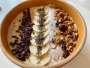 Banana smoothie bowl at Shaka  in Ao Nang