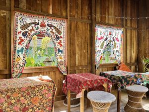 Indoor seating area  at Soul Café & Shop in Pai