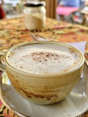 Cappuccino w/ oat milk (75 THB)   at Soul Café & Shop in Pai