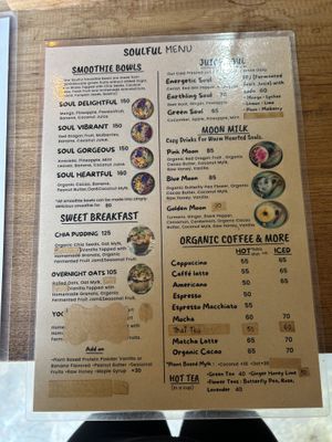 Menu  at Soul Café & Shop in Pai