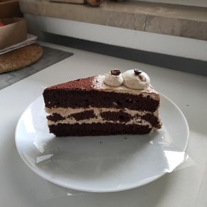 Mocha/coffee cream cake at Café Prantl in Merano