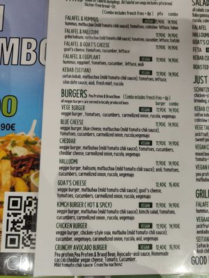 Menu at Just Vege - Forum in Helsinki