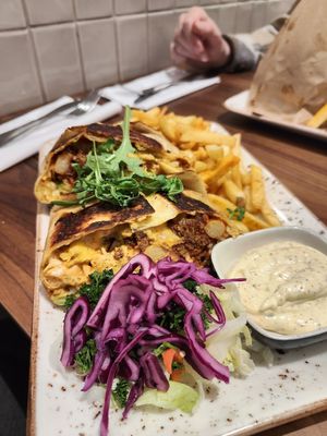 Crunchy wrap with fried 15.90Euro at Just Vege - Forum in Helsinki