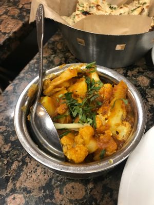 Aloo Gobi (potatoes/cauliflower)  at Bhanu's Indian Grocery and Cuisine in San Gabriel