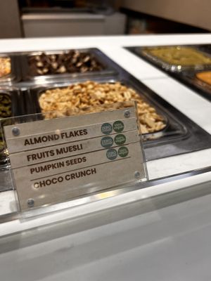 Vegan options indicated  at Yolé - Causeway Point in North Singapore