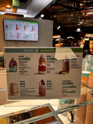 Menu board  at Yolé - Causeway Point in North Singapore