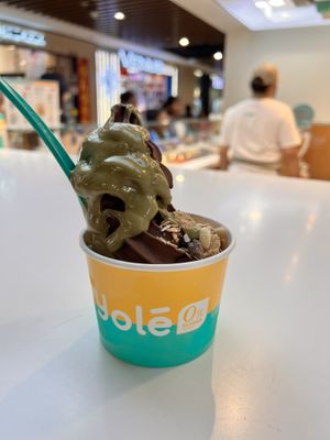 Hazelnut ice cream with pistachio saucee  at Yolé - Causeway Point in North Singapore