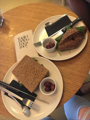 Delicious sandwiches  at Bazilika Cafe in Ljubljana