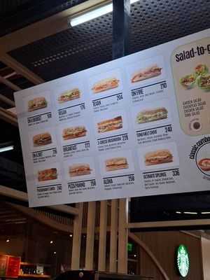 Menu vegan sandwich and chickpeas salad  should also be vegan with the balsamico dressing (was 175 pesos I think) at CEB - Ultimate Sandwich Station - T1 in Cebu