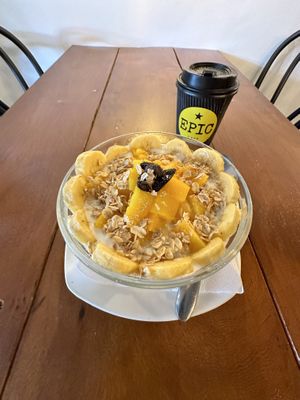 Seasonal Mango and Toasted Granolaa  at Epic Cafe in Coron