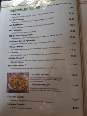 In addition to the separate vegan menu, some of the vegetarian dishes can be veganized at Namasto - Indische Spezialitäten in Jena