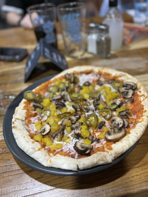 Vegan pizza   at Tiny Rebel in Newport