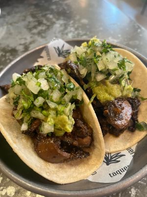 Mush and avocado tacos  at Taquero in Nottingham