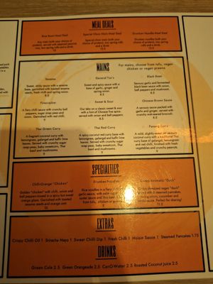 Menu 2/3 at Zen Vegan in South West London