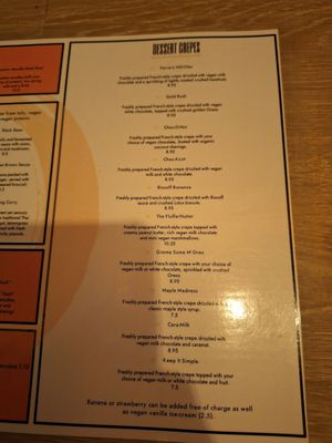 Menu 3/3 at Zen Vegan in South West London