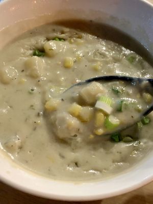 Corn Chowderr  at Alice & Friends at The Glen in Glenview