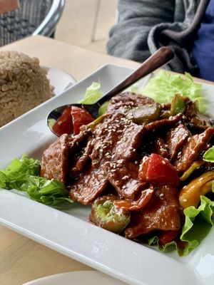 Spicy BBQ … our favorite on the menu!  at Alice & Friends at The Glen in Glenview