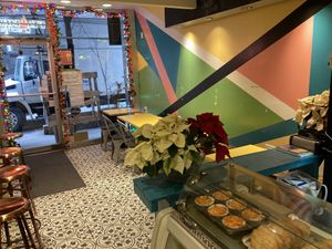 Inside seating   at Fyahbun Creative in New York City