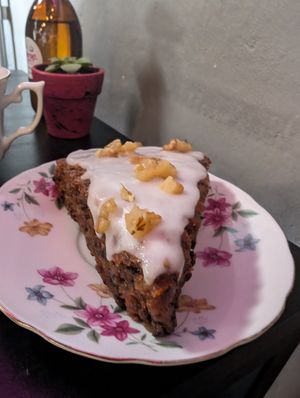 Vegan carrot cake at Kerop Cafe & Tattoo in Montevideo