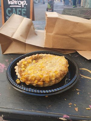 Vegan corn pie (torta de choclo) at Kerop Cafe & Tattoo in Montevideo