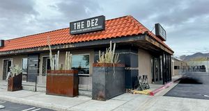 Offers a decent variety of vegetarian & vegan eats- Sandwiches, wraps, salads, snacks & coffee bar.   at The Dez Fine Food in Joshua Tree
