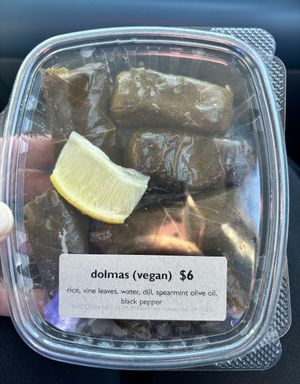Vegan dolmas w/ lemon wedge! Tasty!!  at The Dez Fine Food in Joshua Tree