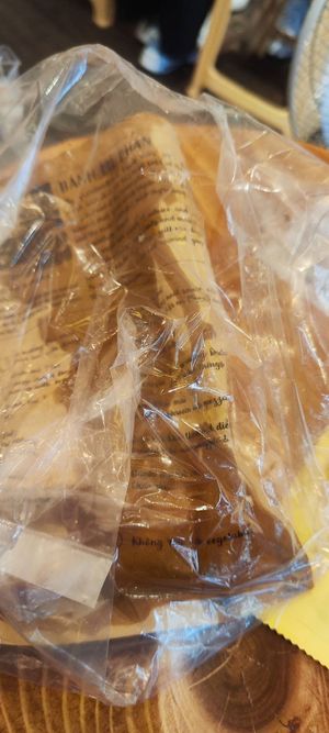 the vegan banh mi, paper bag soaked in oil🙄😱 at Banh Mi Phan in Nha Trang