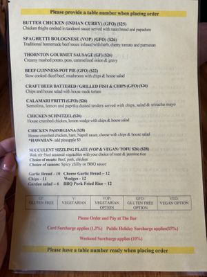 Menu  at The Duck Inn in Marysville