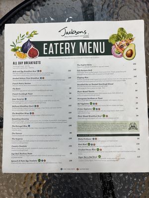 Menu; October 2025  at Jacksons Real Food Market & Eatery - Kyalami Corner Upper Level in Midrand