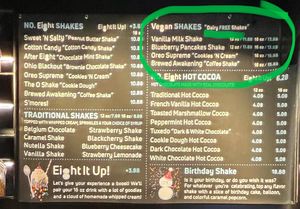 Vegan shakes  at Shakeno8 in Columbus