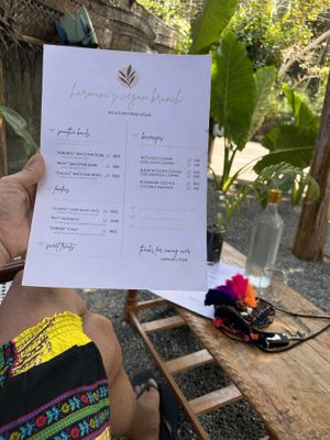 Menu and atmosphere   at Harmunis Vegan Brunch in Tangalle