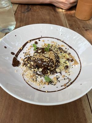 Dessert of the day: chocolate cake, highly recommend  at Harmunis Vegan Brunch in Tangalle