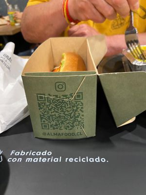 Paper Packing and recycling unit in the mall.  at Alma Vegan Food in Santiago