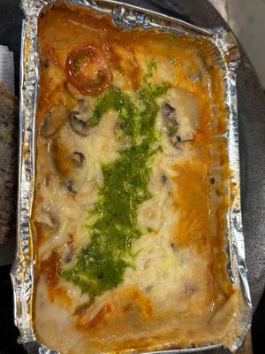 Lovely lasagne   at Alma Vegan Food in Santiago