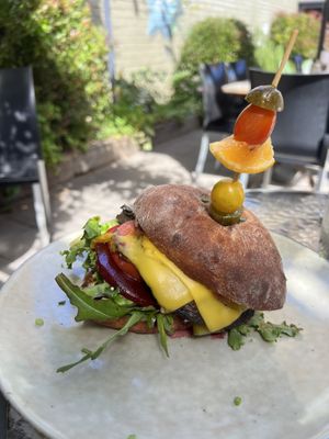 Mushroom burger @staywildveganchild  at Sprout Eden in Eden