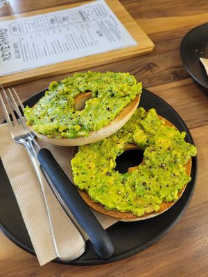 Avo bagel  at Nevermind Cafe  in Maroochydore