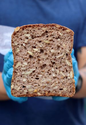 seeded sourdough bread at Sixteen Mill Bakeshop in Brooklyn