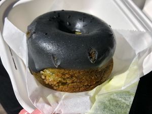 Matcha chocolate "doughnut" at Sixteen Mill Bakeshop in Brooklyn