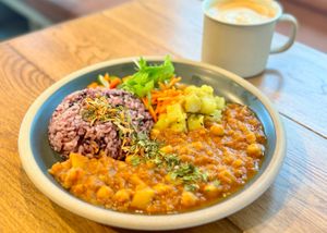 plants-based spicy curry  at This Is Coffee  in Kani