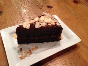 vegan chocolate torte, to die for! at The Foggy Goggle in Halifax