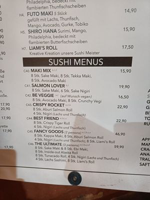 Menu at Liami in Ramstein-miesenbach