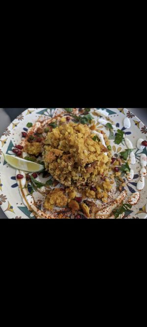 Vegan paella with 'braised non chicken' at Machamama Botanico in Tenerife