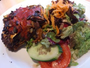 silverbeet pumpkin seed lasagna at Ginkgo in Frankfurt