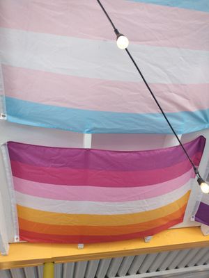 Flags at The Root Cafe in Little Rock